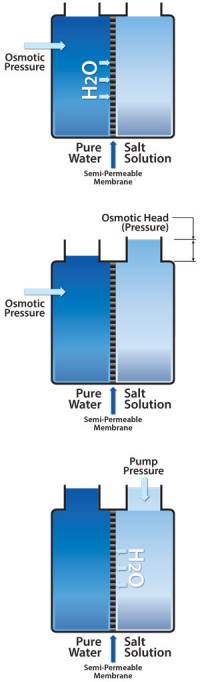 Diagram of RO (reverse osmosis) water and DI water (deionized water) purification